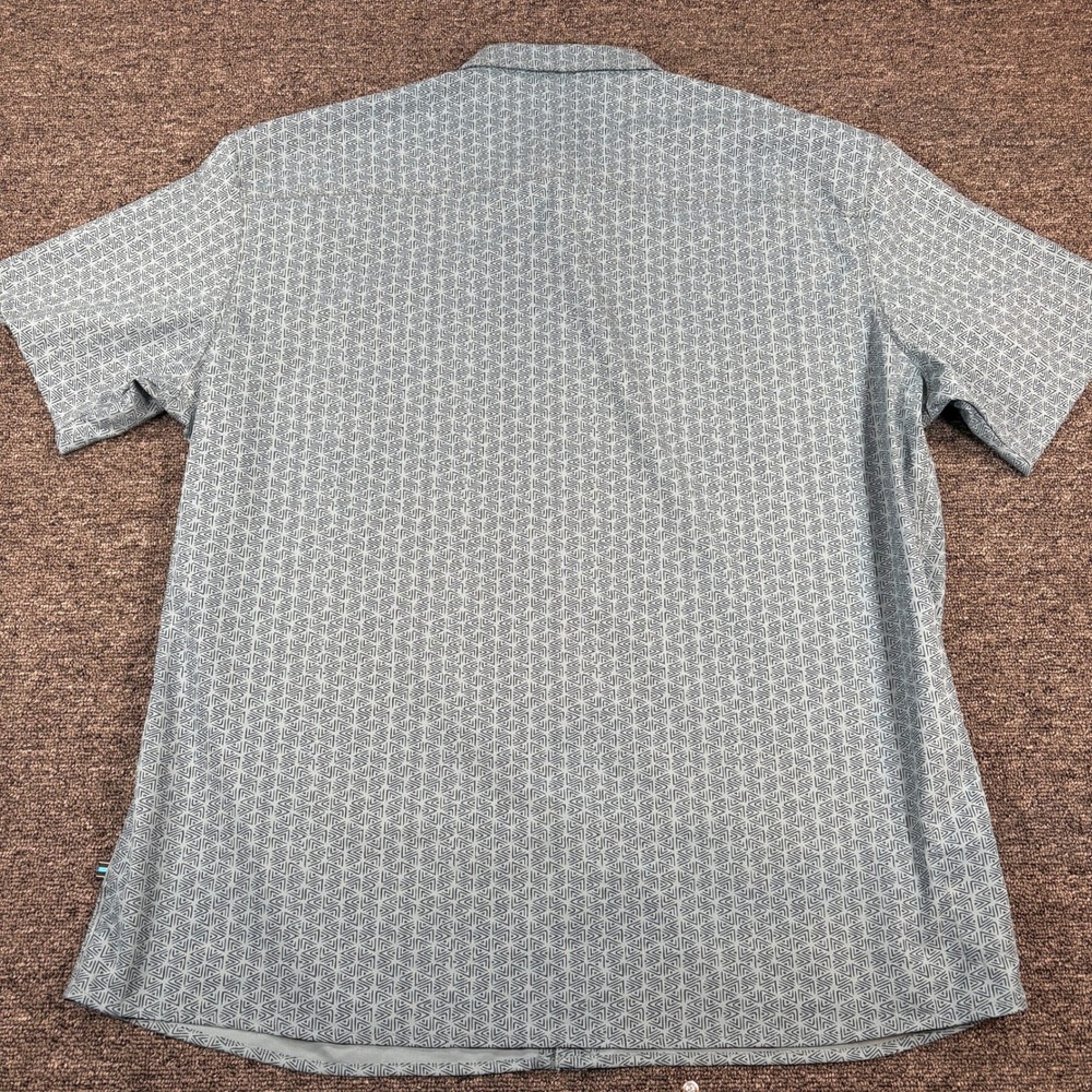 Kuhl Button Down Shirt Mens XXLarge Blue Geometric Short Sleeve Hiking Outdoor - Picture 9 of 10